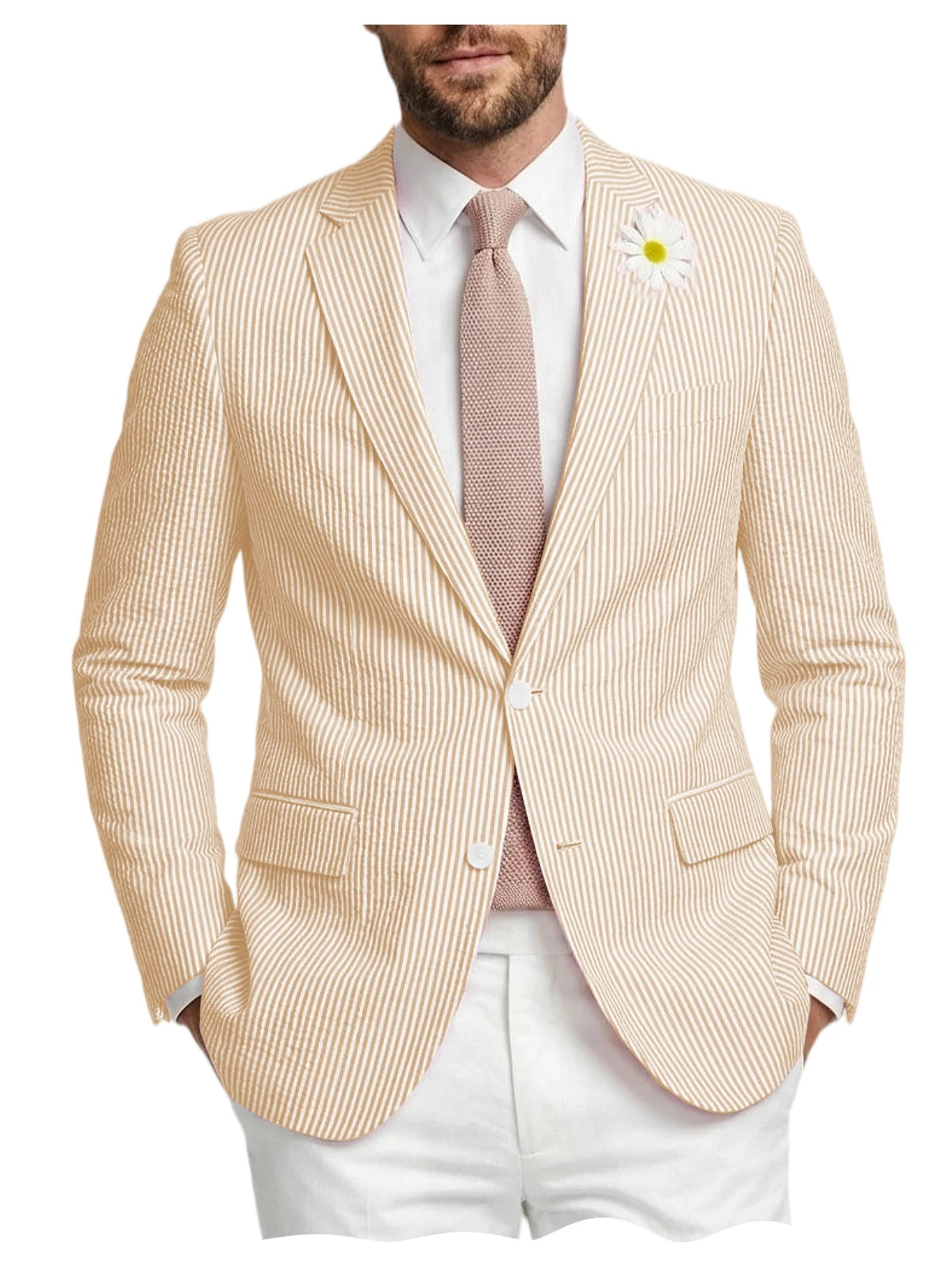Blazer homme en tweed à chevrons, coupe droite – CLEVI Paris