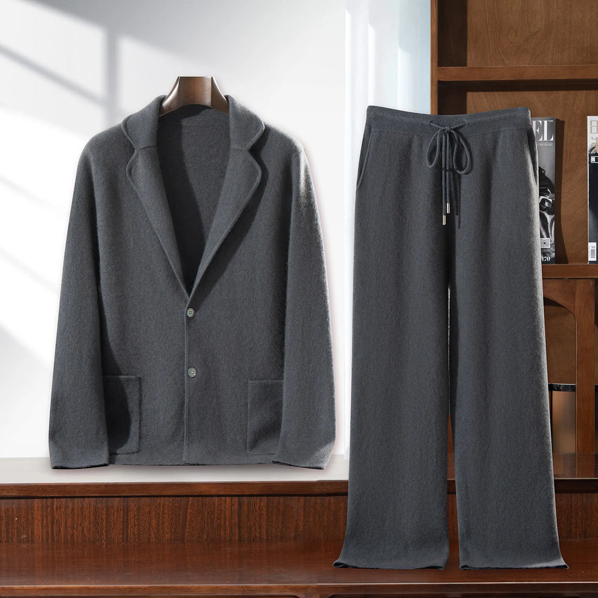 Ensemble homme en cachemire cardigan pantalon – CLEVI Paris