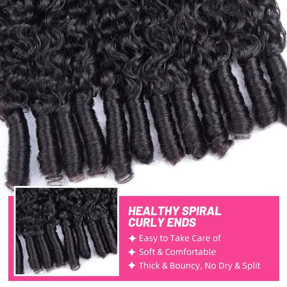 Bundles Bouclés Burmese Curly Cheveux Humains Indiens Remy Hair Boucles Spirales 6-42 Pouces – CLEVI Paris