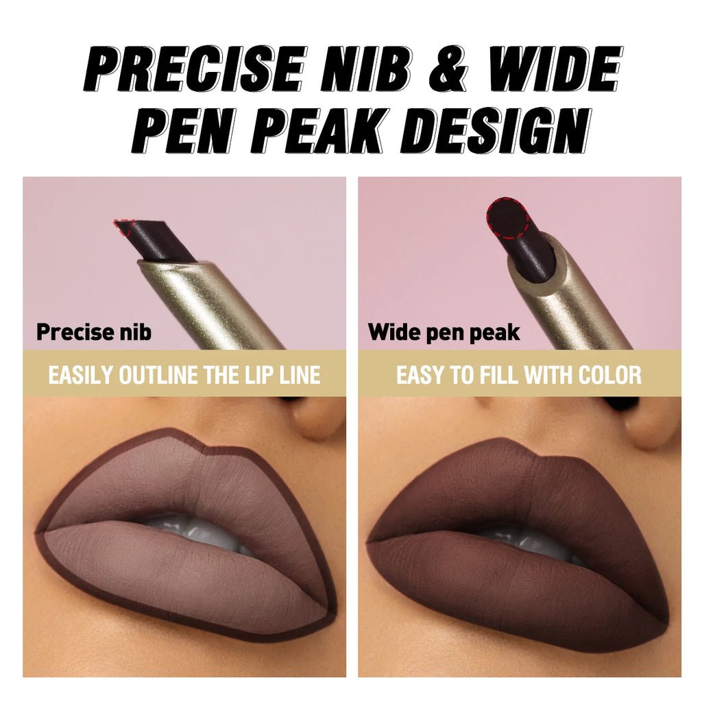Crayon Contour Lèvres Mat PECOLOVERS – 6 Teintes, Longue Tenue & Embout Biseauté – CLEVI Paris