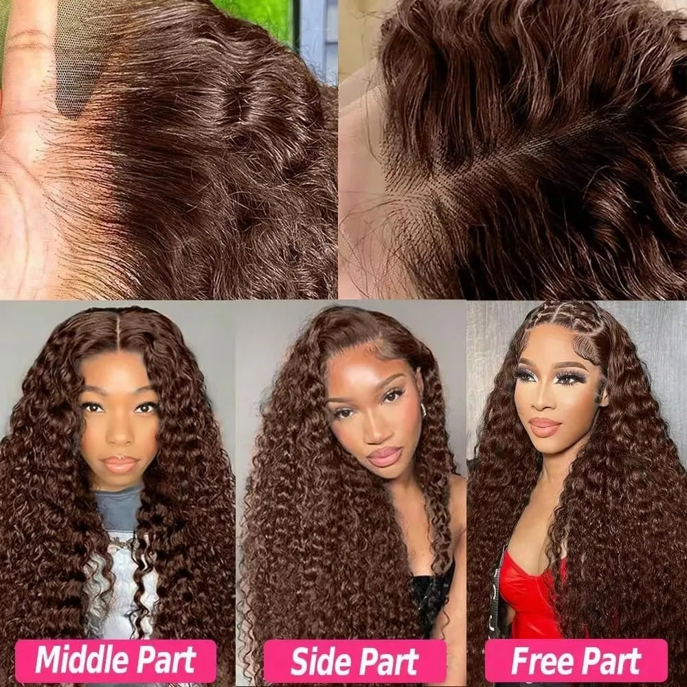 Perruque Deep Wave Chocolat HD Lace 13x4 13x6 Cheveux Humains – CLEVI Paris