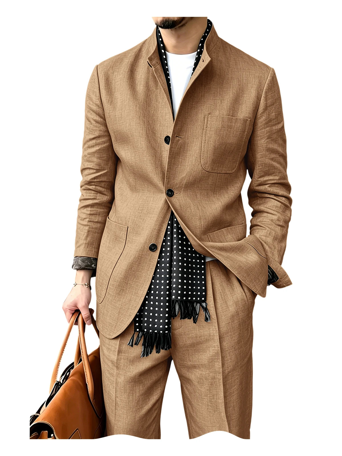 Costume homme 2 pièces en lin, veste et pantalon – CLEVI Paris
