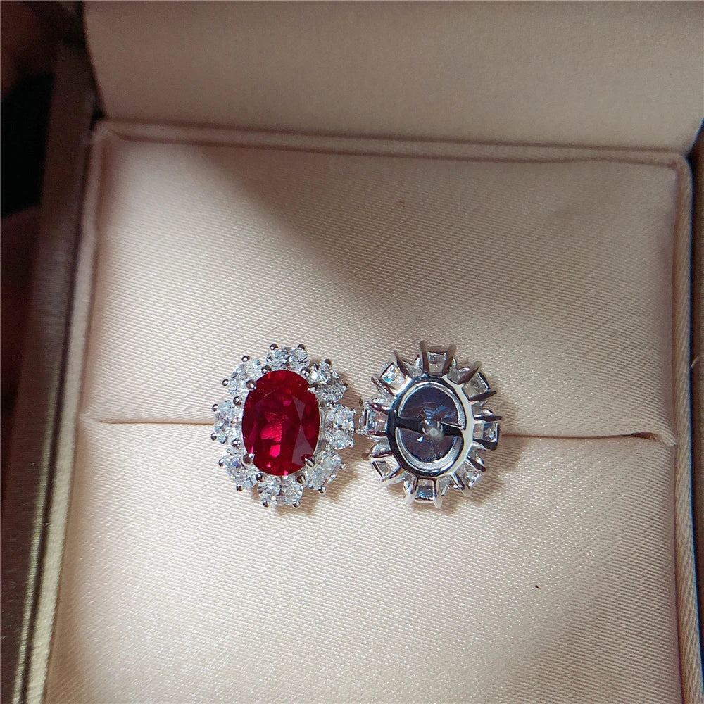 Boucles d'Oreilles Rubis Or Blanc 18K – CLEVI Paris