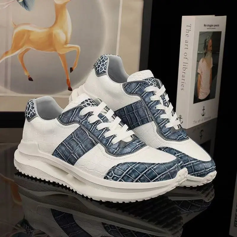 Sneakers basses homme bleues à lacets – CLEVI Paris
