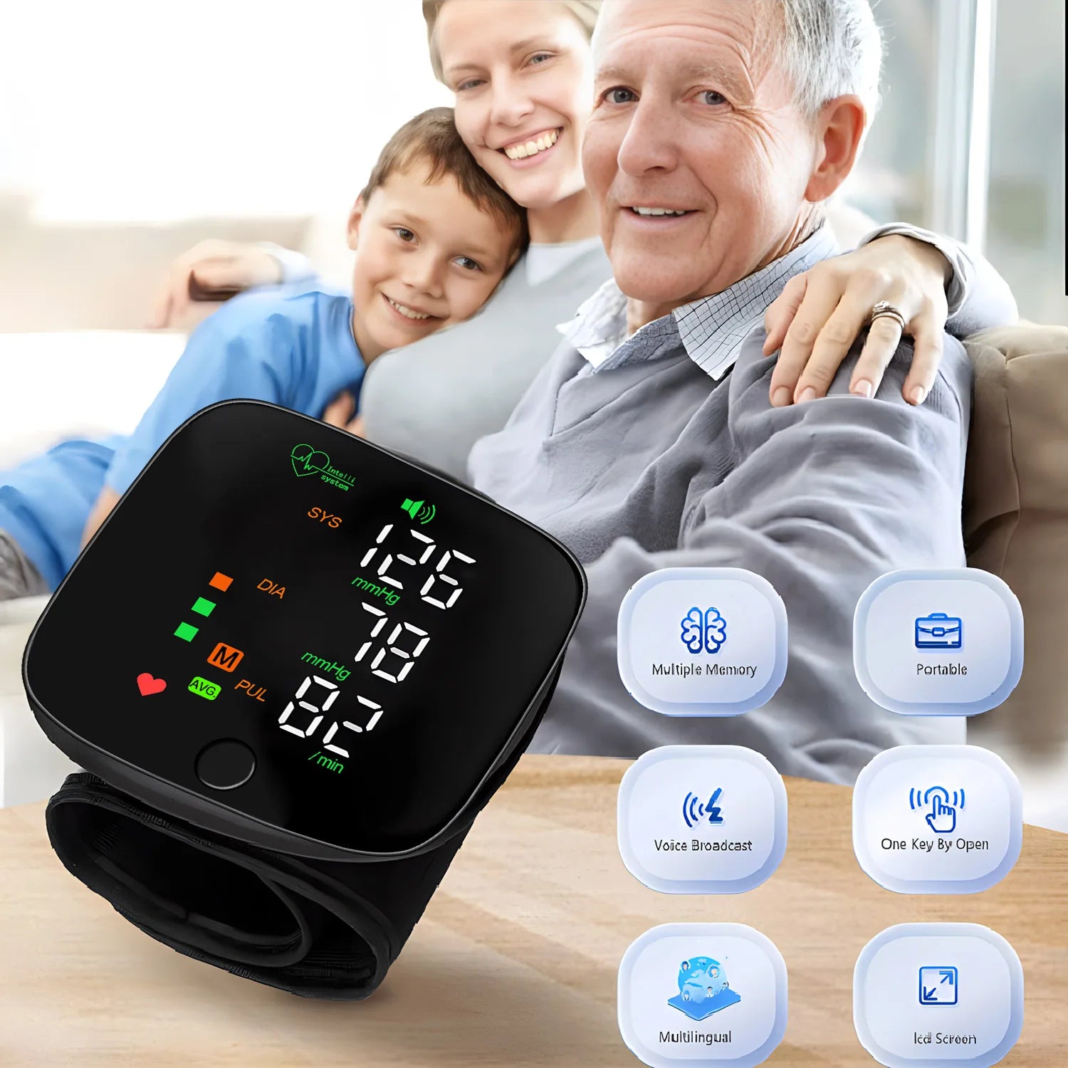 Tensiomètre Poignet LCD Rechargeable 2 Utilisateurs – CLEVI Paris