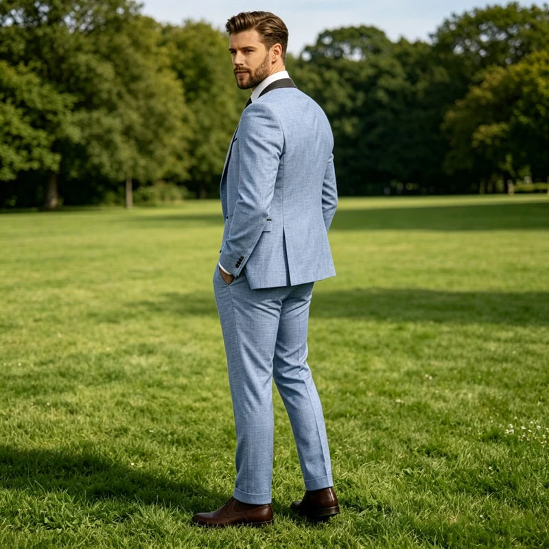 Costume homme 3 pièces en lin mélangé – CLEVI Paris