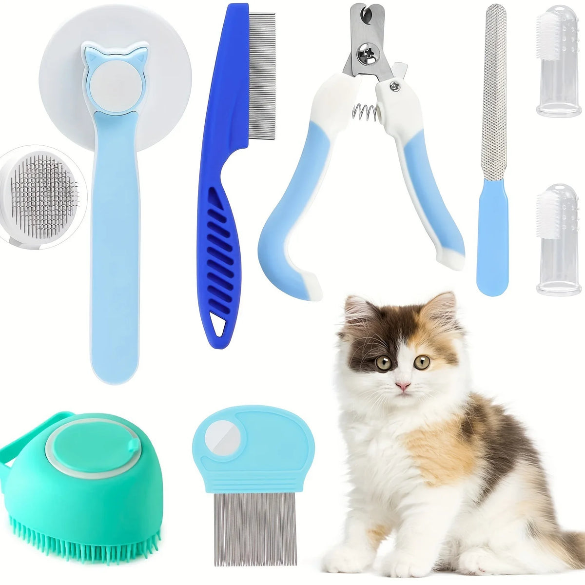 Kit de toilettage pour chat avec brosses – CLEVI Paris