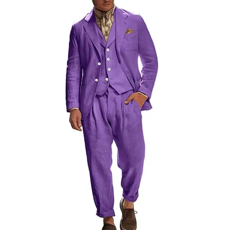 Costume Lin Homme 3 Pièces – CLEVI Paris