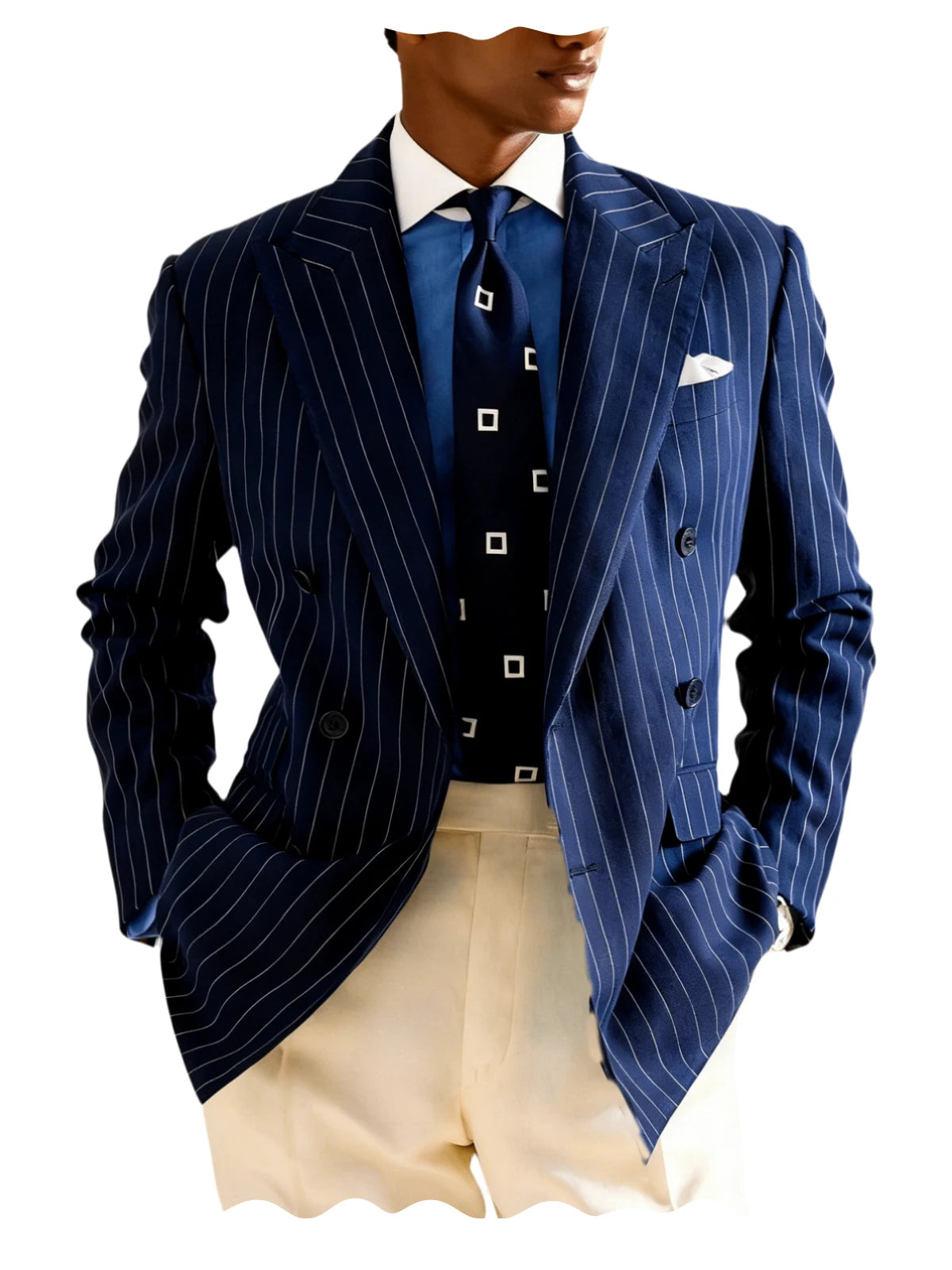 Blazer homme rayé à double boutonnage – CLEVI Paris
