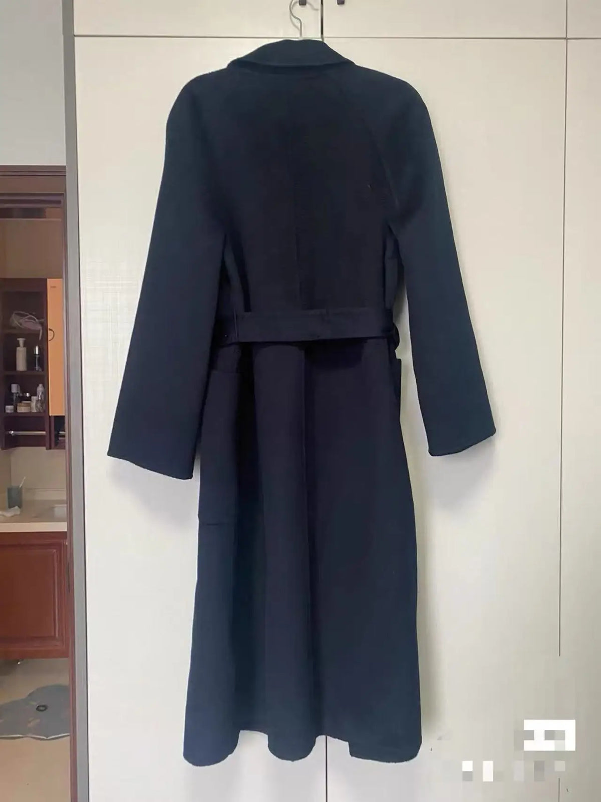 Manteau long femme en laine à revers – CLEVI Paris