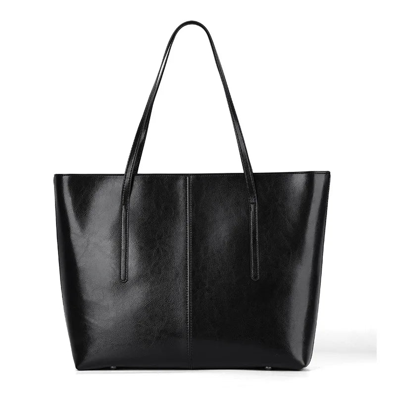 Tote Bag Cuir Véritable Femme Grande Capacité Bureau Style Vintage Élégant – CLEVI Paris