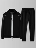 Ensemble Sportswear Homme Printemps Automne – Veste Col Montant Zippée + Pantalon Élastique Imprimé – 3 Coloris, XS à XXL – CLEVI Paris