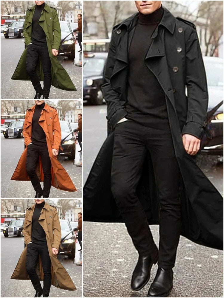 Trench long à épaulettes homme – CLEVI Paris