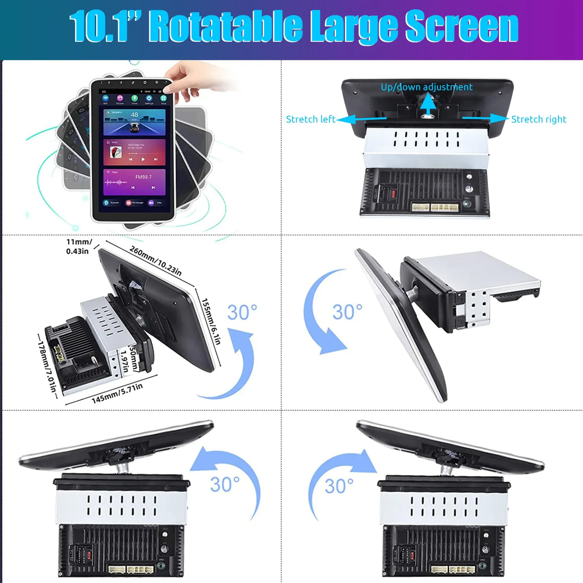 Autoradio MOPECT 10,1″ rotatif CarPlay – CLEVI Paris