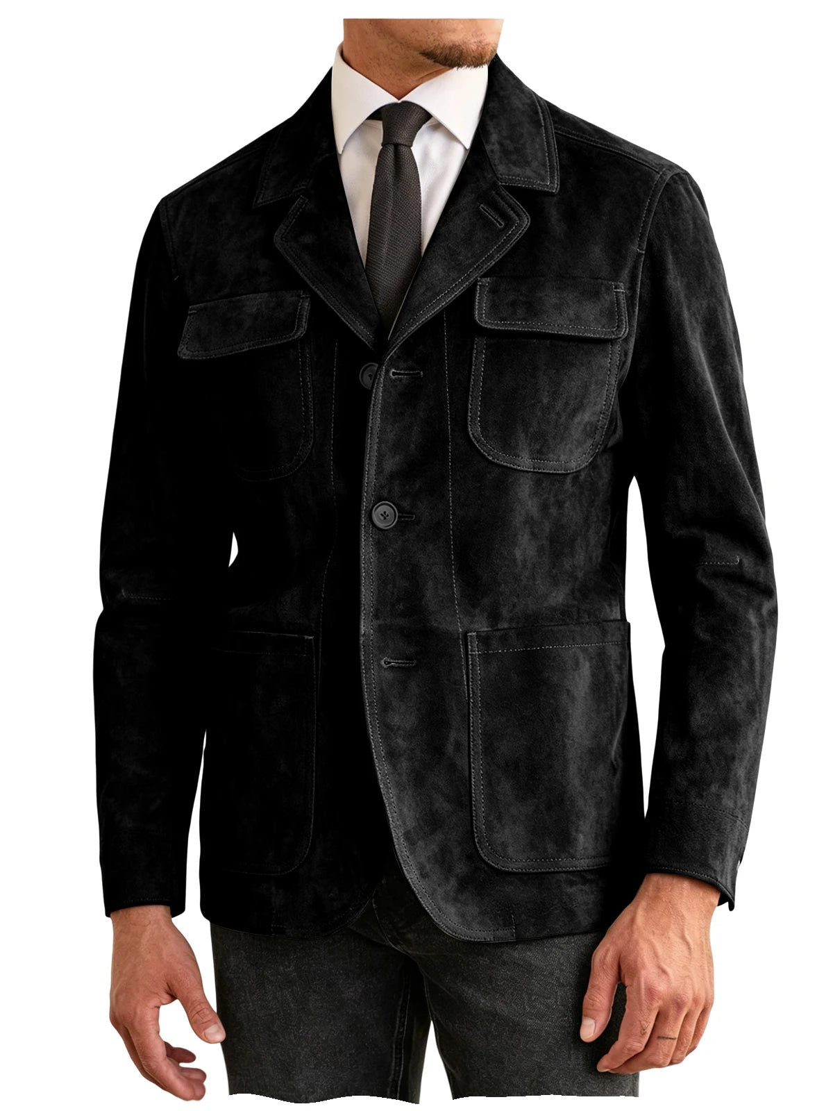 Veste Safari Suédine Homme – CLEVI Paris