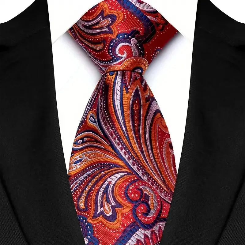 Cravate homme motif cachemire en polyester – CLEVI Paris