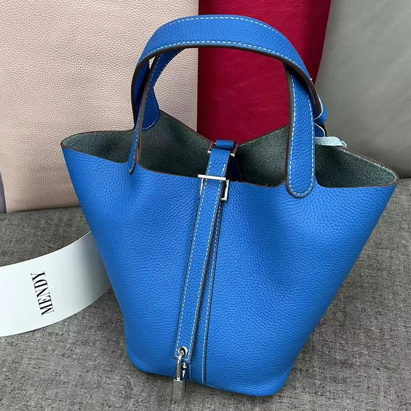 Sac Seau Cuir Togo Véritable Femme 2 Tailles Quincaillerie Or/Argent – CLEVI Paris