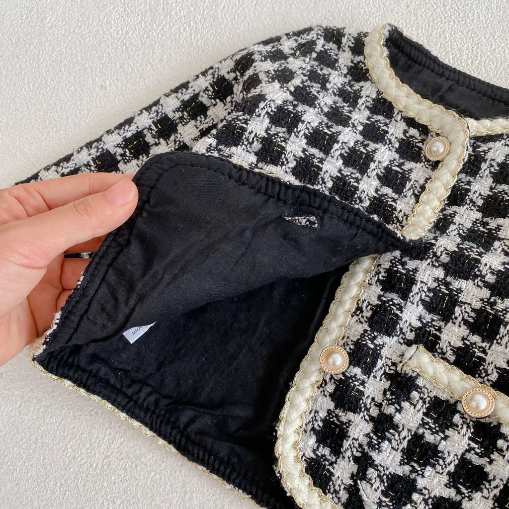 Ensemble bébé fille noir à carreaux – CLEVI Paris