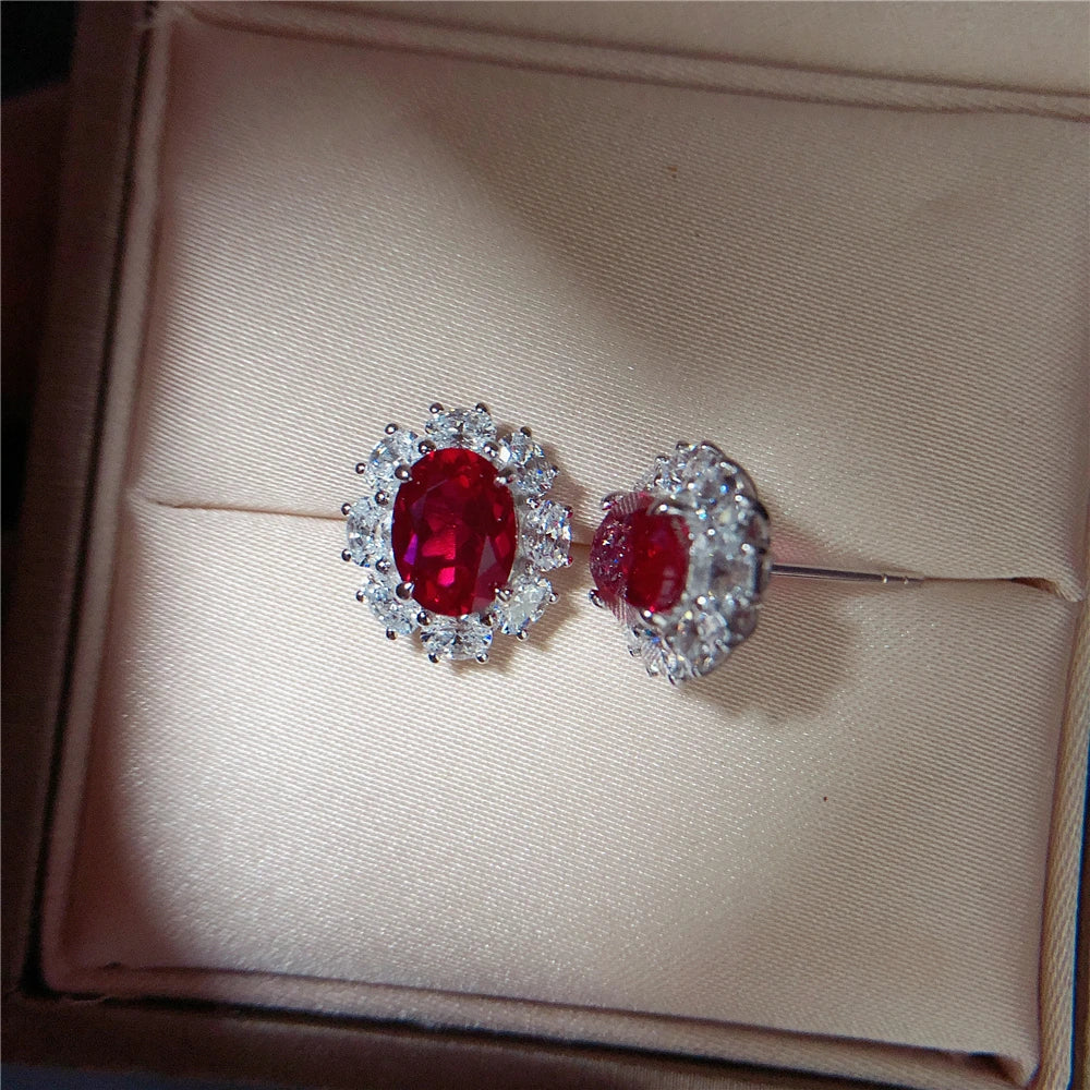 Boucles d'Oreilles Rubis Or Blanc 18K – CLEVI Paris