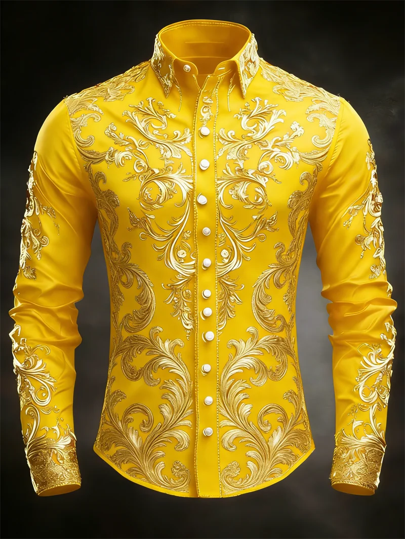 Chemise Homme Imprimé Branche 3D – CLEVI Paris