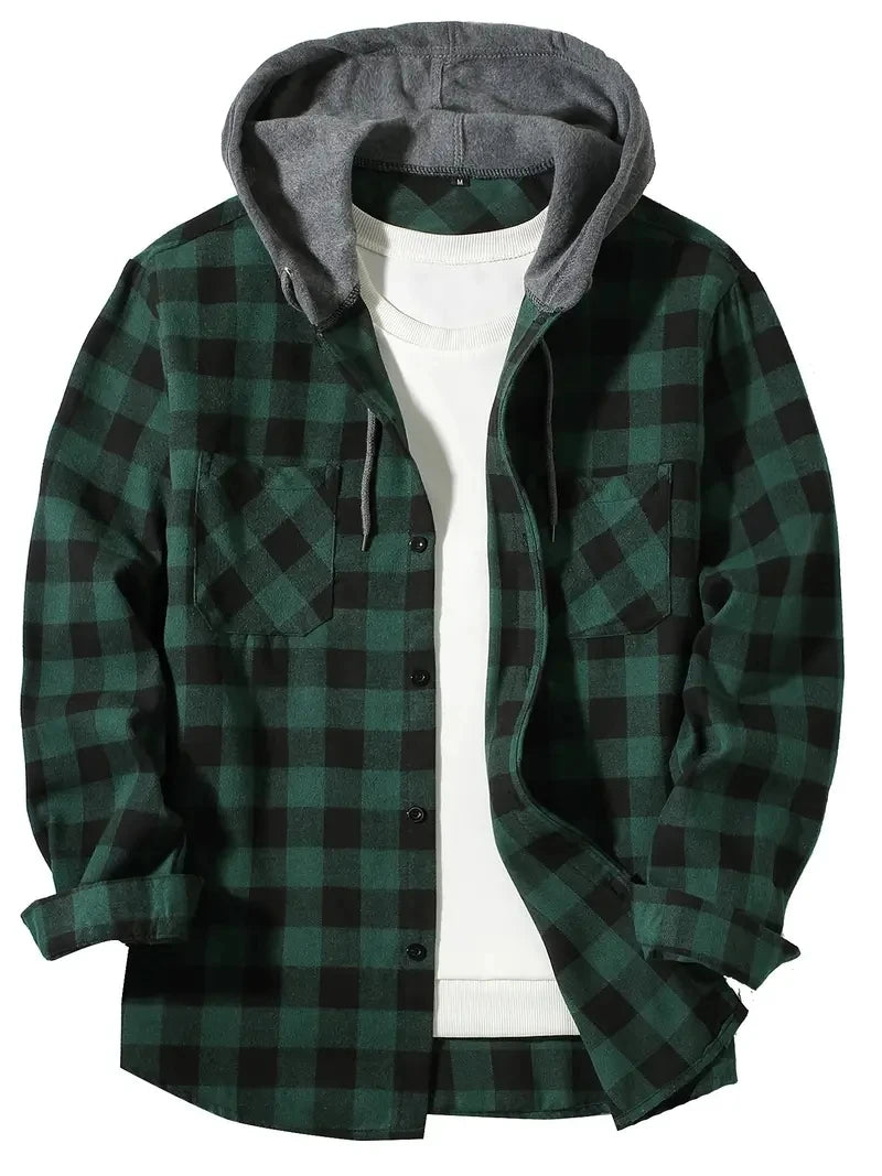 Chemise homme à capuche à carreaux – CLEVI Paris