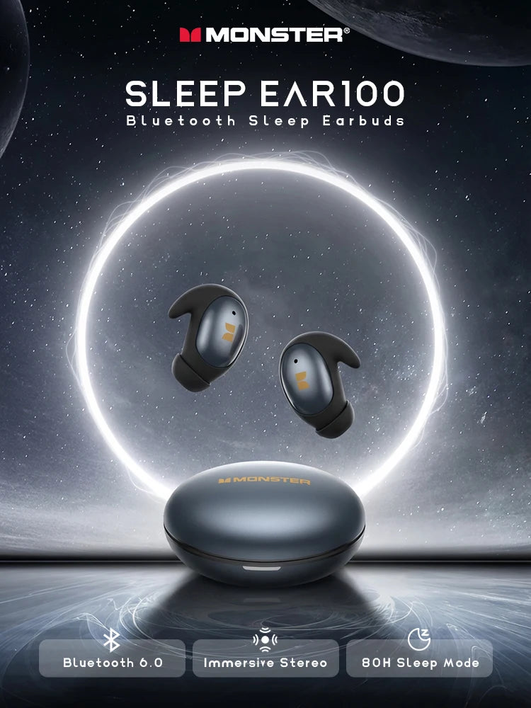 Écouteurs Sommeil Monster Sleep Ear100 BT 6.0 80h 3g – CLEVI Paris