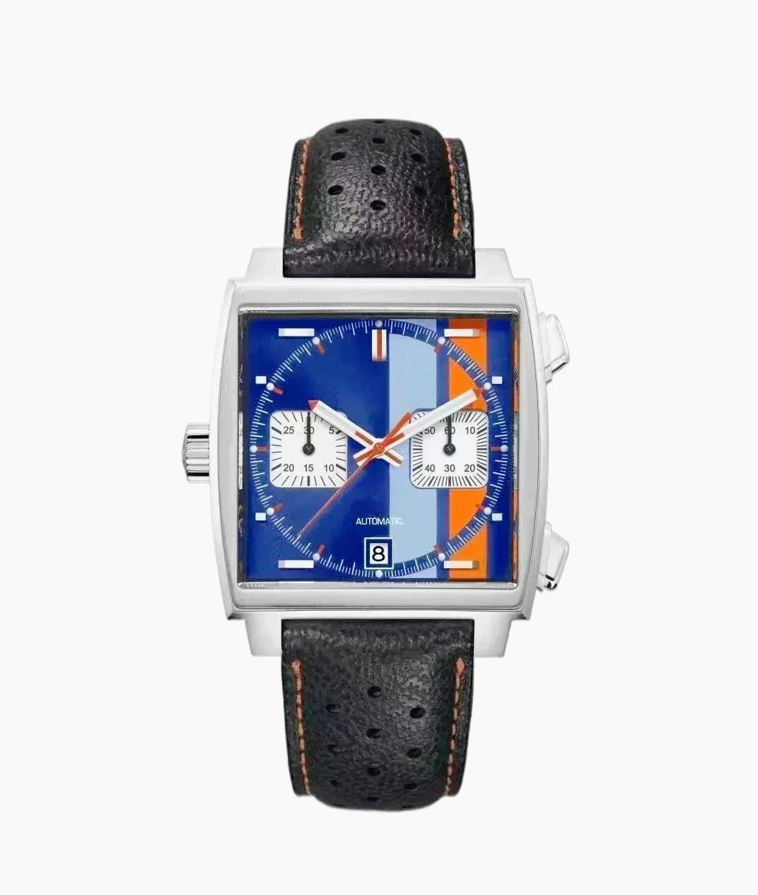 Montre Homme Quartz VK63 Chronographe Acier Saphir Carrée Cuir Date 30M – CLEVI Paris