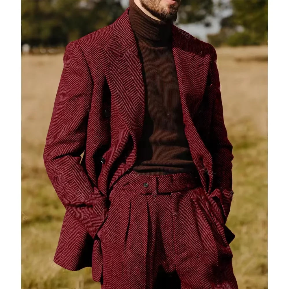 Costume homme à chevrons 2 pièces – CLEVI Paris