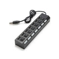 Hub USB 2.0 LED 4 ou 7 Ports Interrupteur ON/OFF Noir Blanc PC – CLEVI Paris
