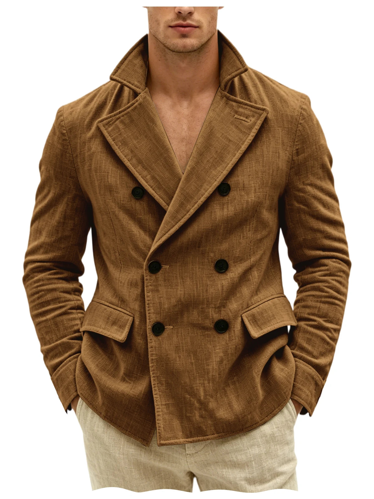 Blazer Croisé Lin Homme – CLEVI Paris
