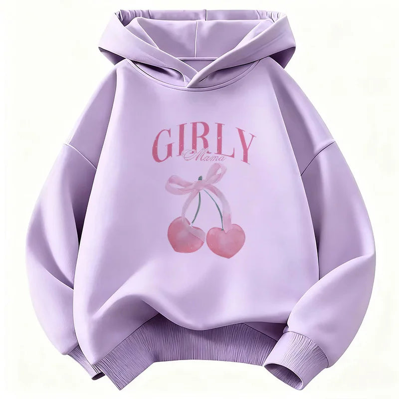 Sweat enfant à capuche imprimé cerise Y2K – CLEVI Paris