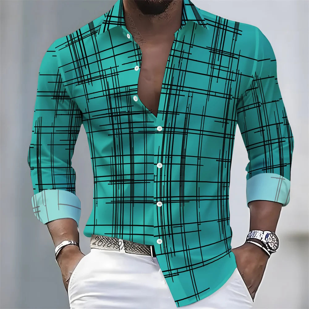Chemise Homme Rayée à Manches Longues – CLEVI Paris