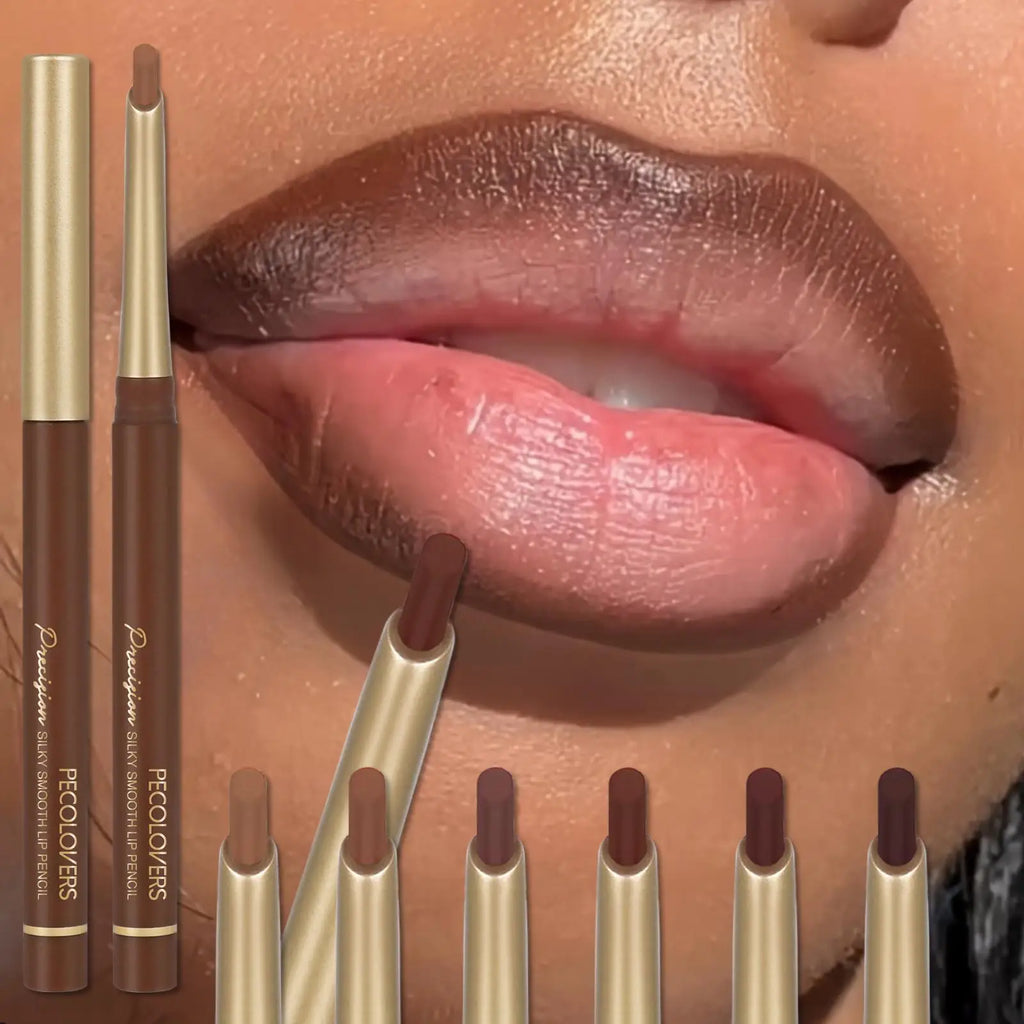 Crayon Contour Lèvres Mat PECOLOVERS – 6 Teintes, Longue Tenue & Embout Biseauté – CLEVI Paris