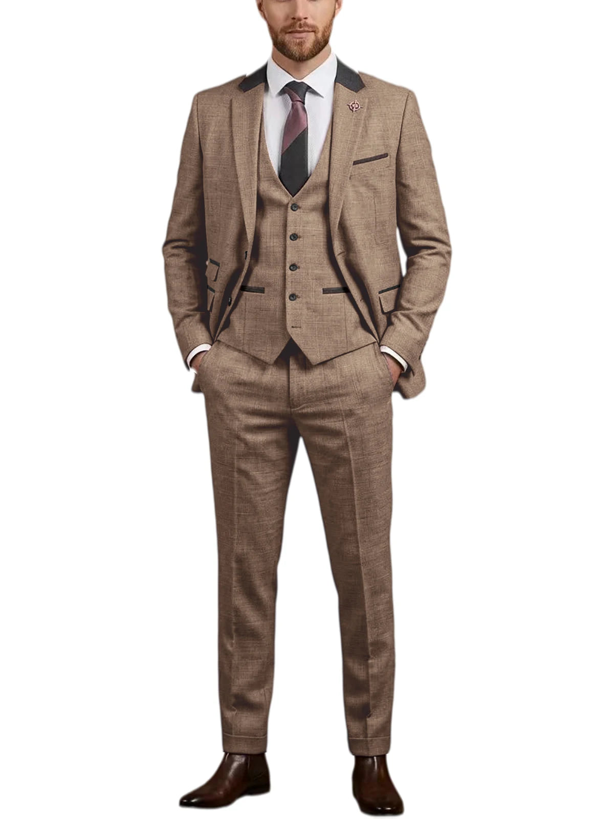 Costume homme 3 pièces en lin mélangé – CLEVI Paris
