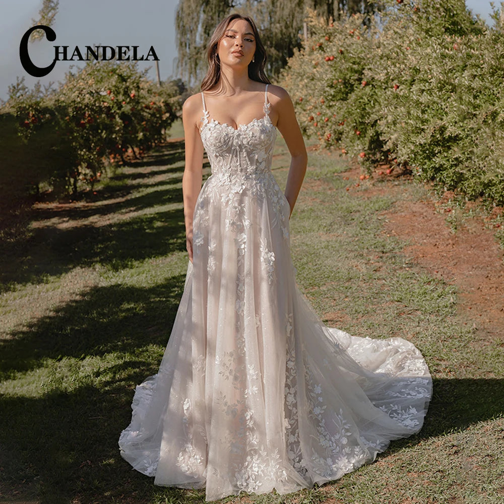 Robe de mariée trapèze décolleté cœur – CLEVI Paris