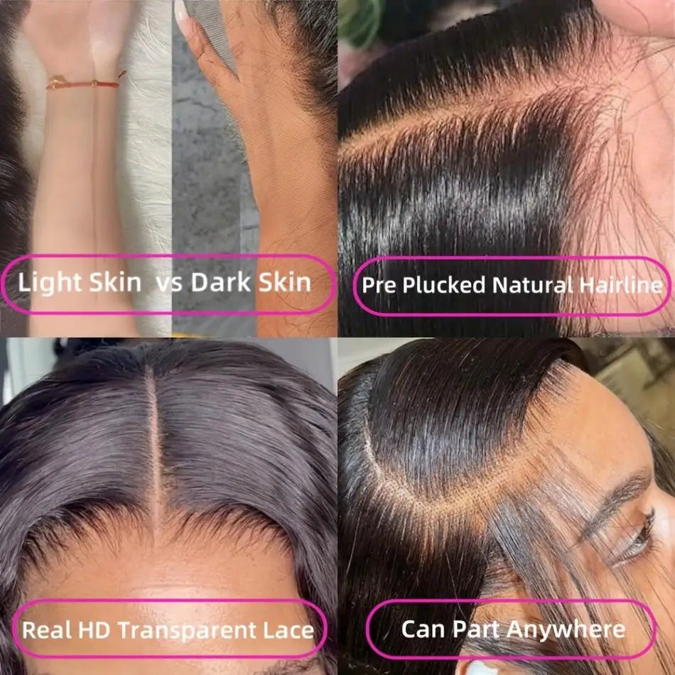 Perruque HD Lace Frontal Straight Cheveux Brésiliens Virgin Hair | 13x4, 13x6, 5x5, 2x6 HD Lace | Densité 200-250% | 20-38 Pouces – CLEVI Paris