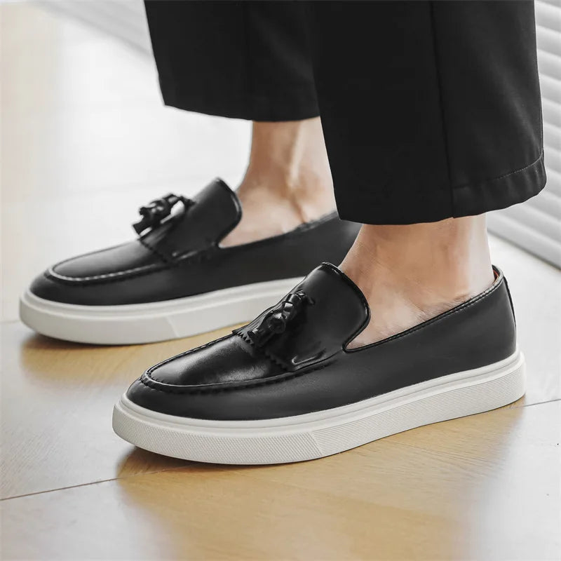 Loafers Mocassins Homme à Glands Cuir Slip-On – CLEVI Paris