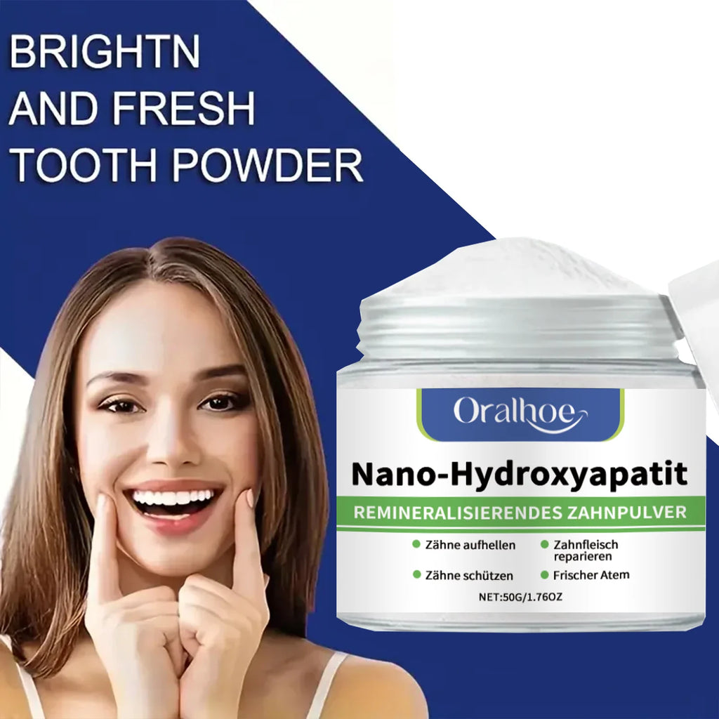 Poudre Dentifrice Blanchissante à l'Hydroxyapatite 10% | Menthe Fraîche & Réparation Émail