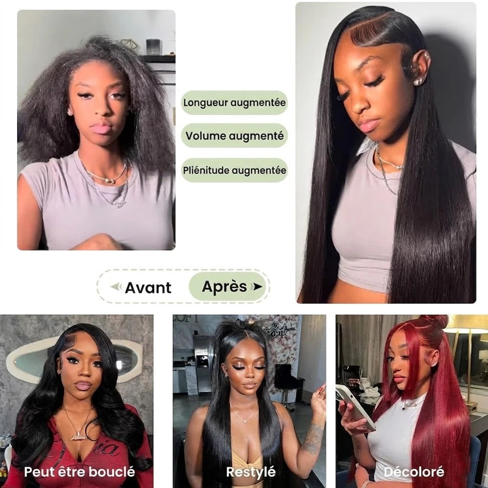 Extensions Cheveux Humains Brésiliens Lisses – Bundles Double Trame – CLEVI Paris