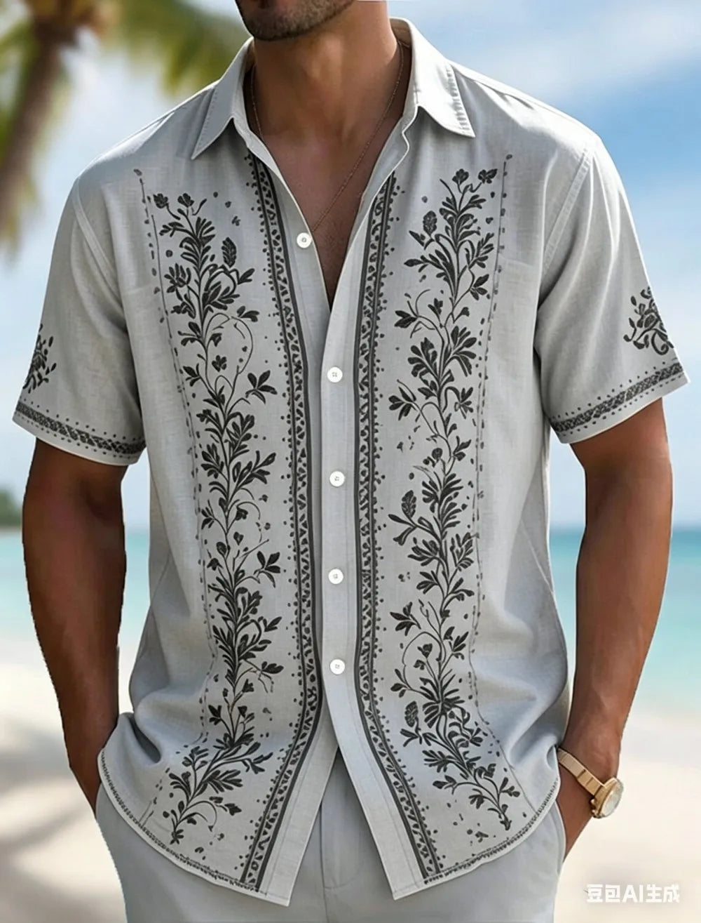 Chemise homme en lin à manches courtes – CLEVI Paris