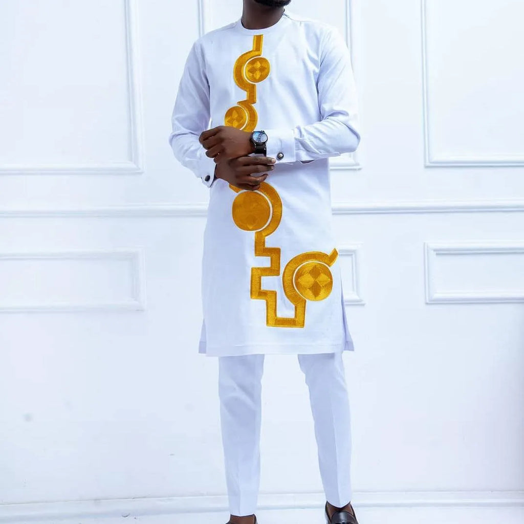 Ensemble Deux Pièces Kaftan Homme Brodé – CLEVI Paris