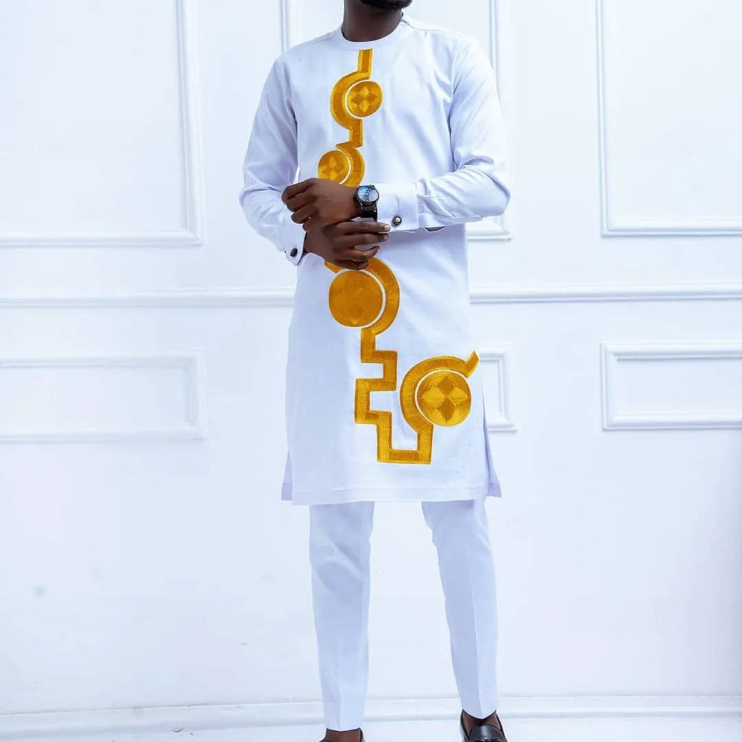 Ensemble Deux Pièces Kaftan Homme Brodé – CLEVI Paris