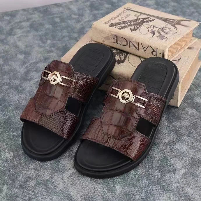Sandales unisexes en cuir à talon bas – CLEVI Paris