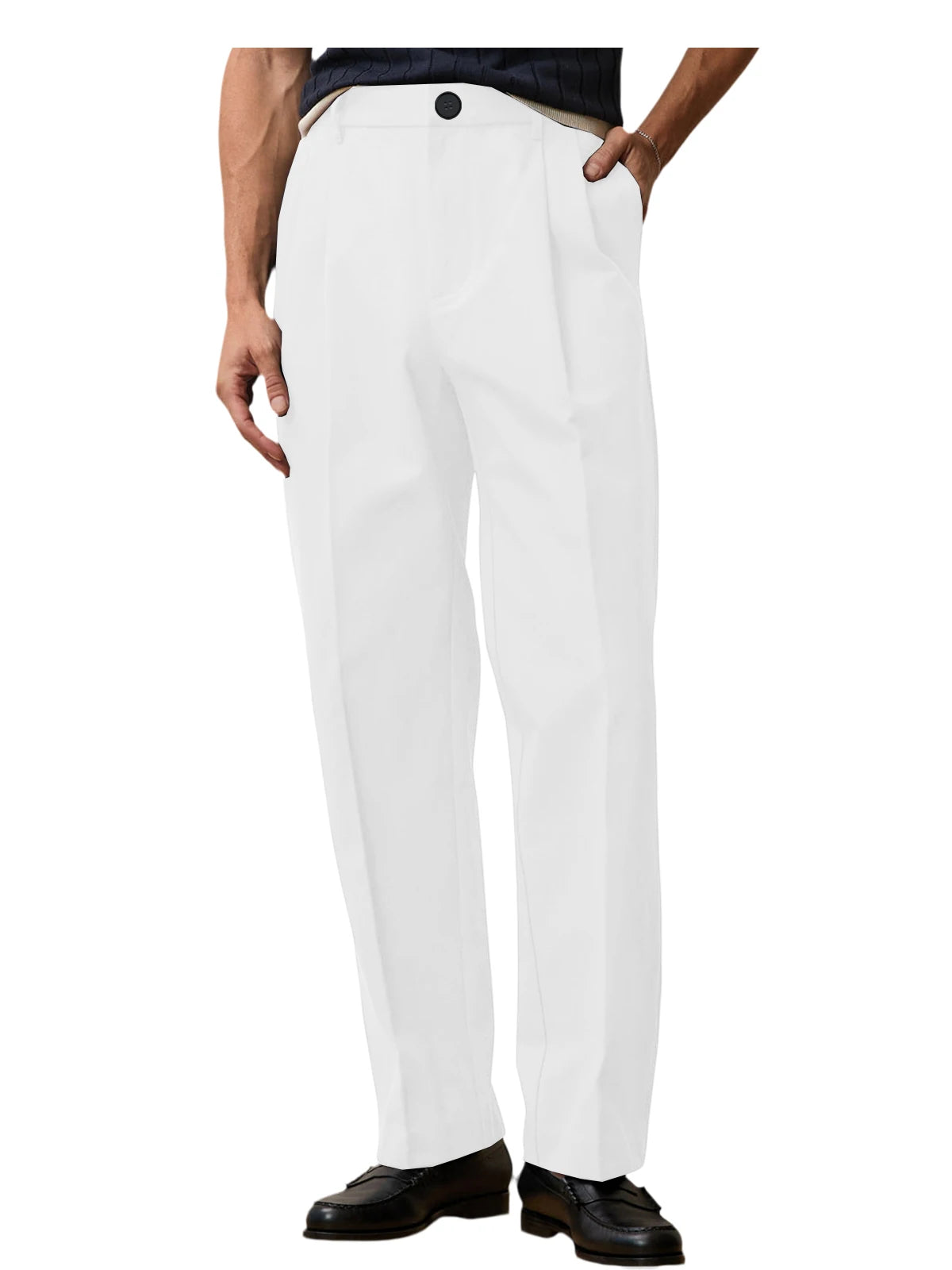 Pantalon homme taille haute coupe large – CLEVI Paris