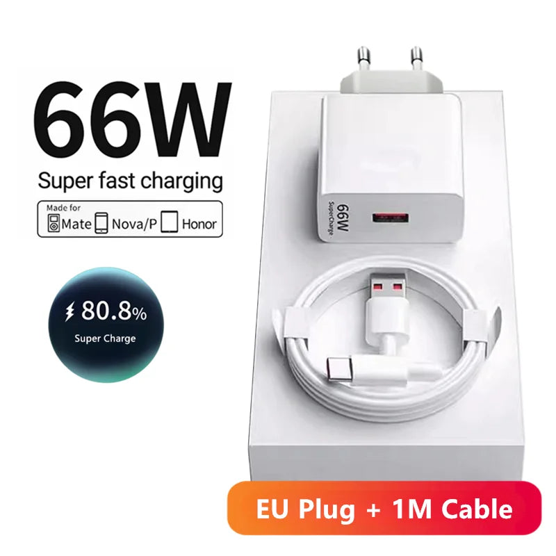 Chargeur Mural 66W 6A USB-C Huawei Honor + Câble 1m-2m – CLEVI Paris