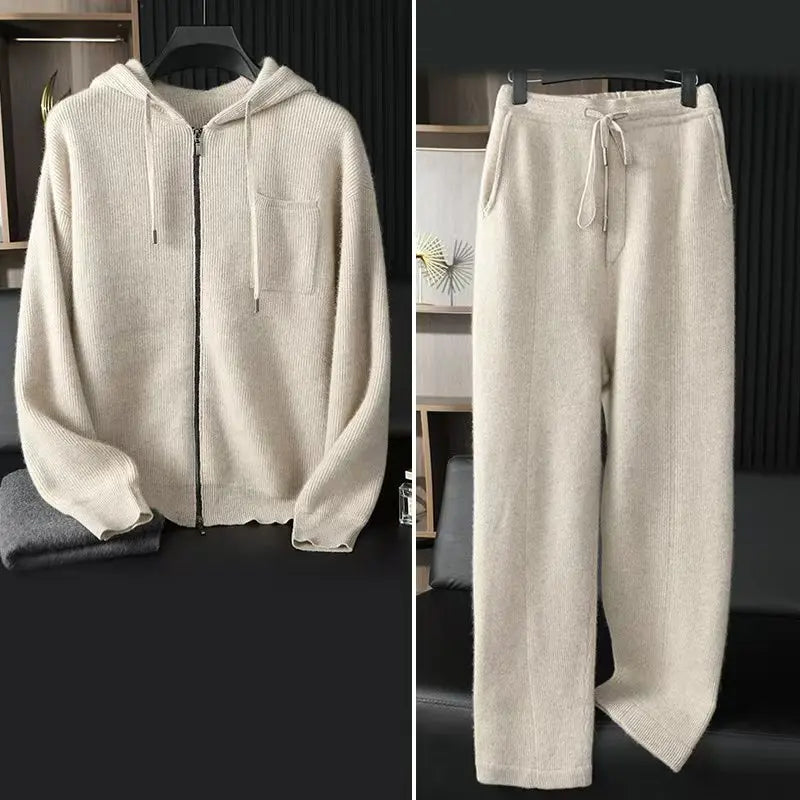 Ensemble homme en cachemire à capuche – CLEVI Paris