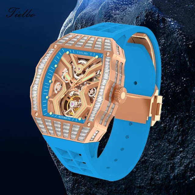Montre Automatique Squelette Saphir Cristaux Homme – CLEVI Paris