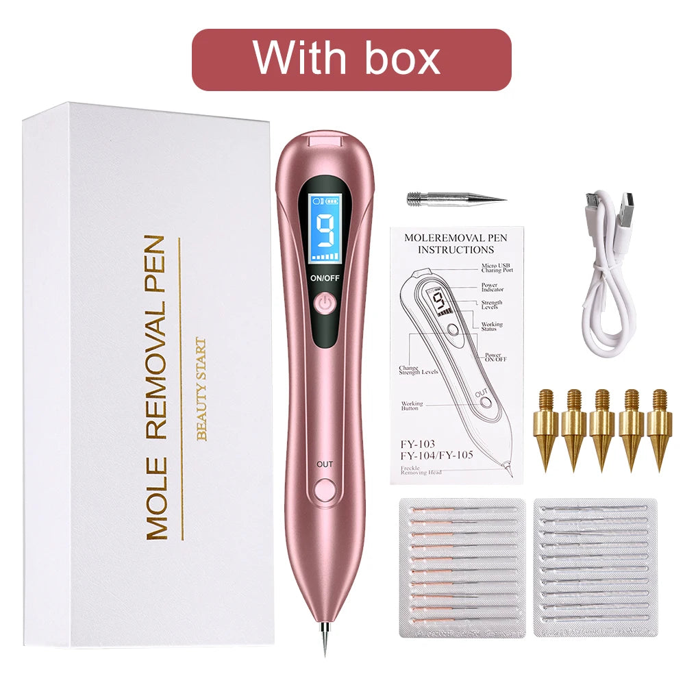 Stylo Plasma Professionnel – Suppression Verrues, Grains de Beauté, Taches, Tatouages & Molluscum – 9 Niveaux, Rechargeable USB