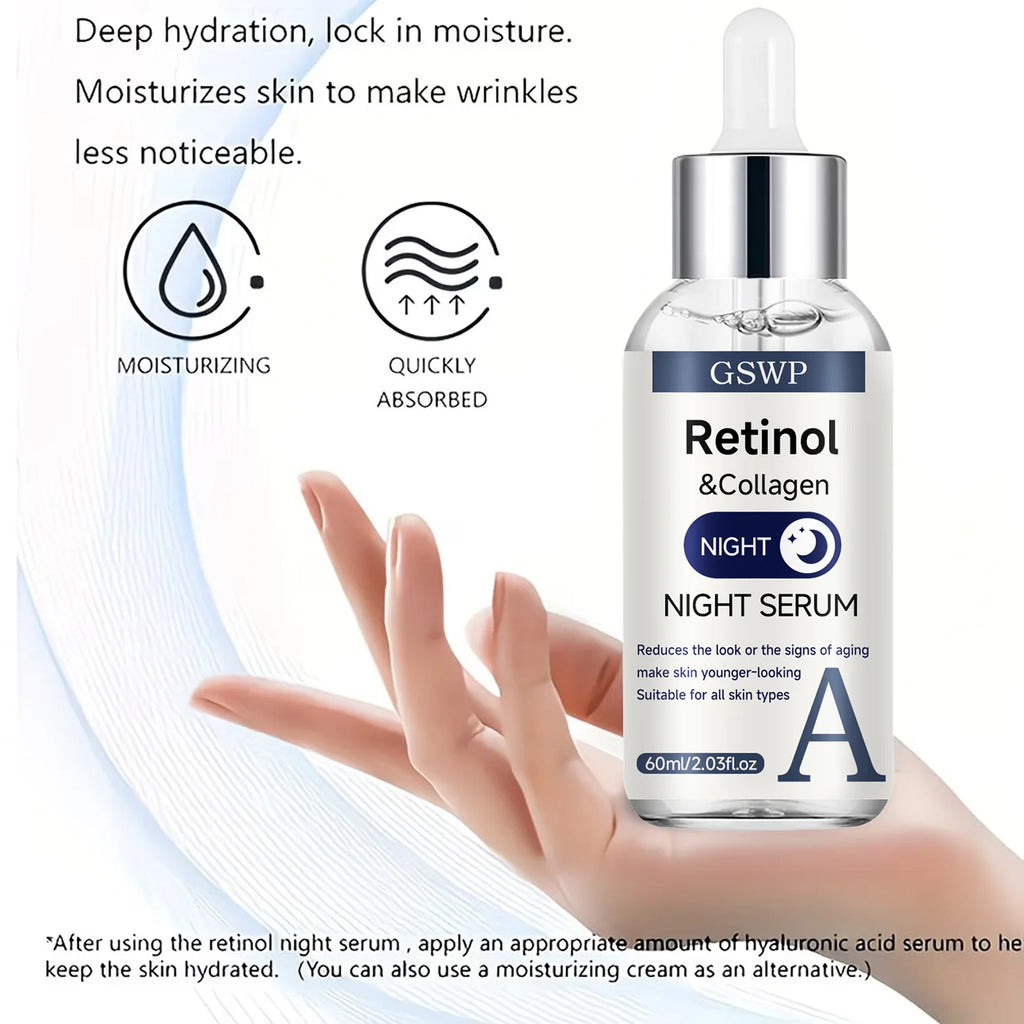 Sérum Jour & Nuit GSWP – Vitamine C, Rétinol & Acide Hyaluronique – Hydratant, Raffermissant & Éclaircissant – CLEVI Paris
