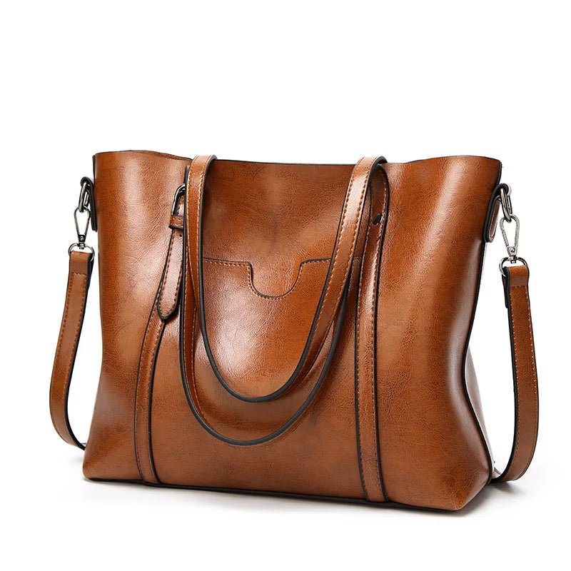 Sac Épaule PU Souple Femme Vintage 32x12x29cm Multi-Poches Bandoulière 115cm – CLEVI Paris